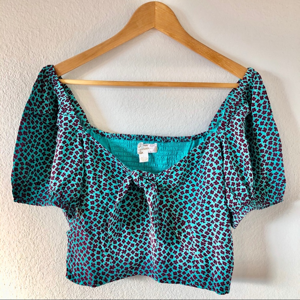 Band Of Gypsies Puff Sleeve Crop Top